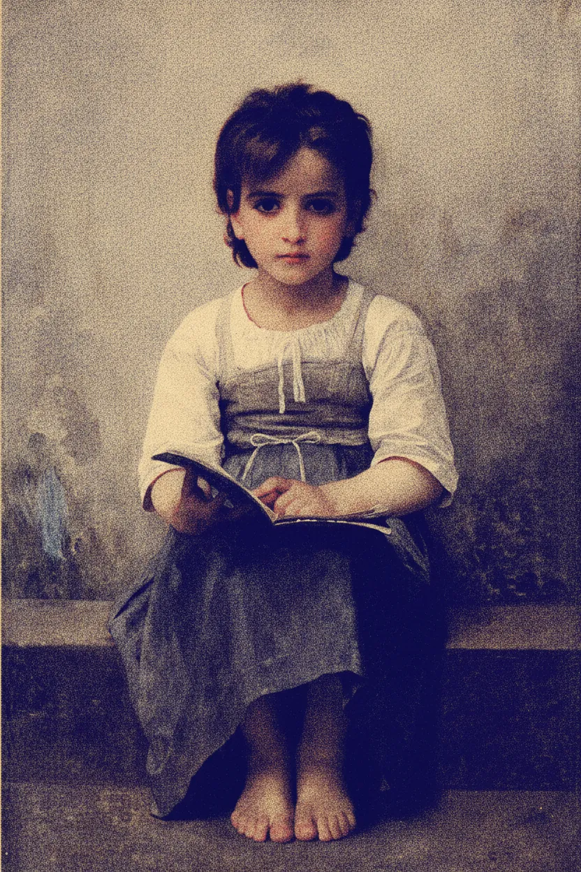 The Difficult Lesson by William-Adolphe Bouguereau