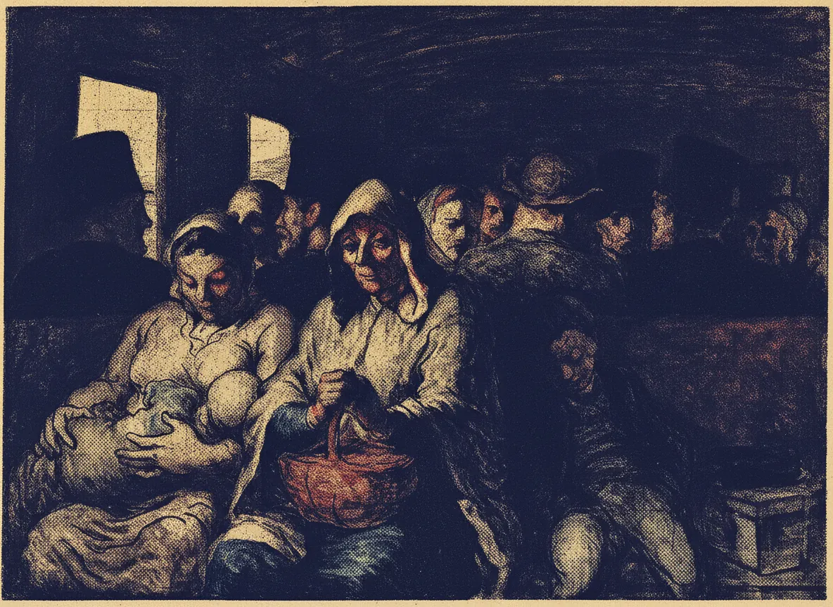 The Third-Class Carriage by Honoré Daumier