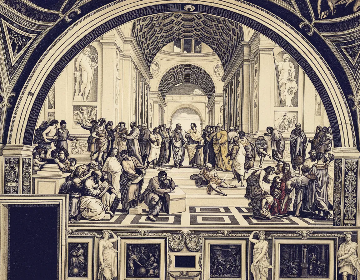 The School of Athens, with Touches of Color