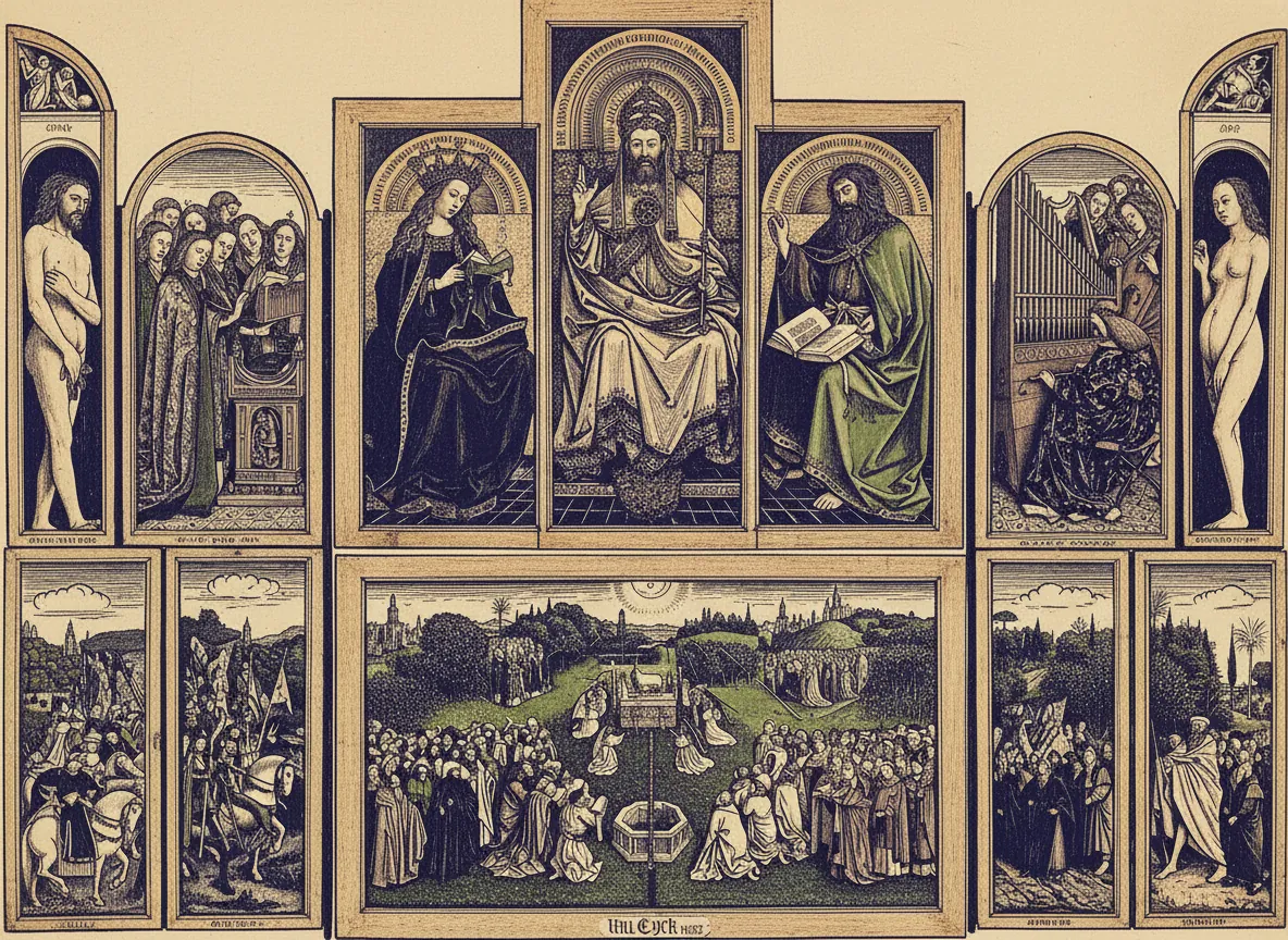 Ghent Altarpiece — Adoration of the Mystic Lamb by Jan and Hubert van Eyck